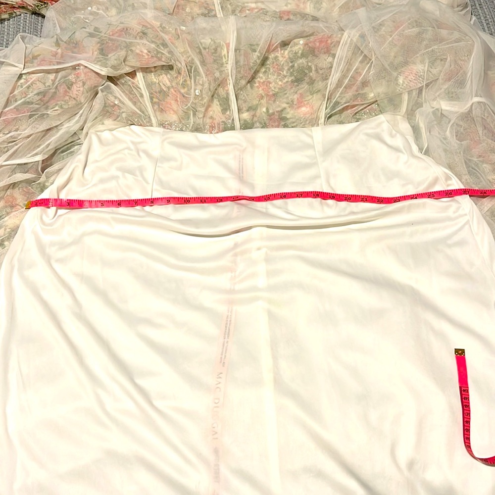 Mac Duggal Floral Midi Dress - White and Pink - Picture 16 of 16